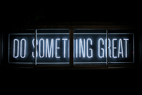 image that reads do something great