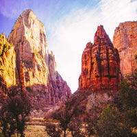 Image of red cliffs in the desert.